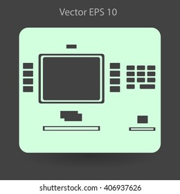 cash dispenser flat icon vector illustration