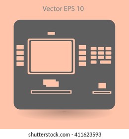 cash dispenser flat icon vector illustration