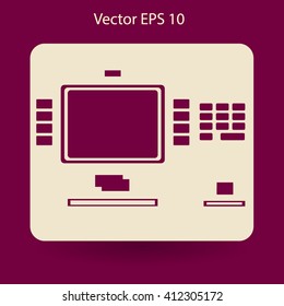 cash dispenser flat icon vector illustration