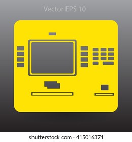 cash dispenser flat icon vector illustration