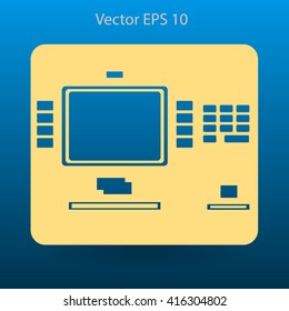 cash dispenser flat icon vector illustration
