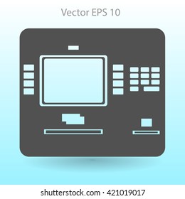 cash dispenser flat icon vector illustration