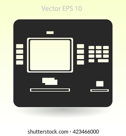 cash dispenser flat icon vector illustration