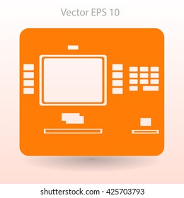 cash dispenser flat icon vector illustration