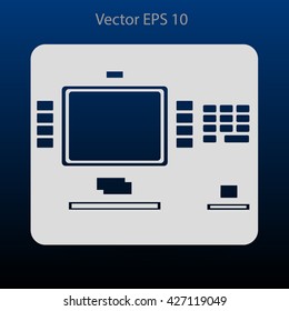 cash dispenser flat icon vector illustration