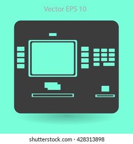 cash dispenser flat icon vector illustration