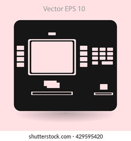 cash dispenser flat icon vector illustration