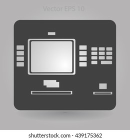cash dispenser flat icon vector illustration