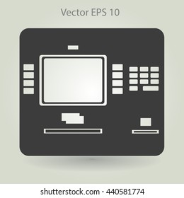 cash dispenser flat icon vector illustration