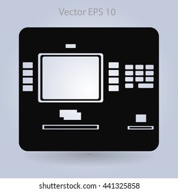 cash dispenser flat icon vector illustration