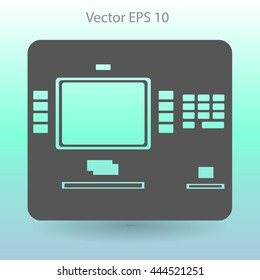 cash dispenser flat icon vector illustration