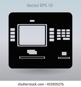 cash dispenser flat icon vector illustration