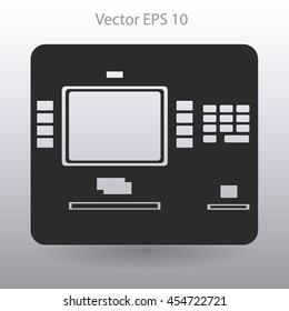 cash dispenser flat icon vector illustration