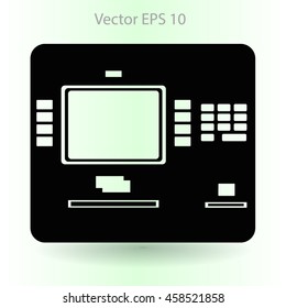 cash dispenser flat icon vector illustration