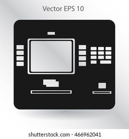 cash dispenser flat icon vector illustration