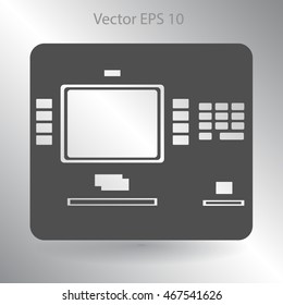 cash dispenser flat icon vector illustration