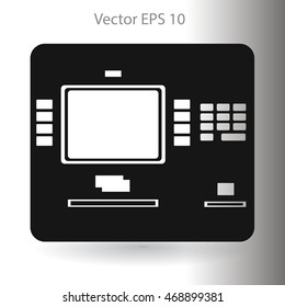 cash dispenser flat icon vector illustration