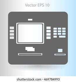 cash dispenser flat icon vector illustration