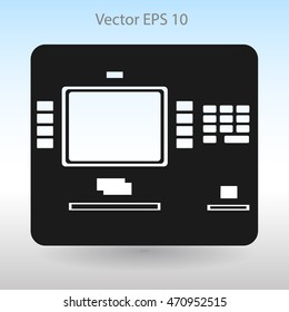 cash dispenser flat icon vector illustration