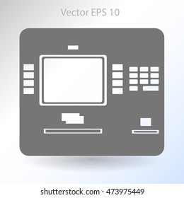 cash dispenser flat icon vector illustration