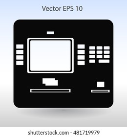 cash dispenser flat icon vector illustration