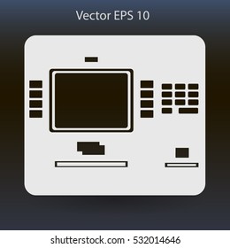 cash dispenser flat icon vector illustration