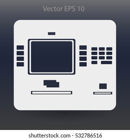 cash dispenser flat icon vector illustration