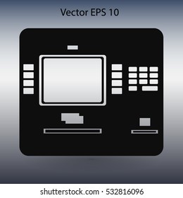 cash dispenser flat icon vector illustration