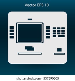 cash dispenser flat icon vector illustration