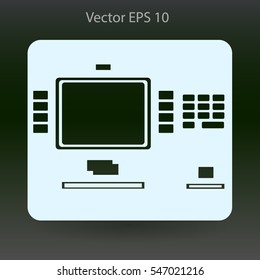 cash dispenser flat icon vector illustration