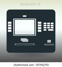 cash dispenser flat icon vector illustration