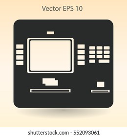 cash dispenser flat icon vector illustration