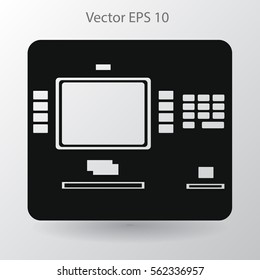 cash dispenser flat icon vector illustration