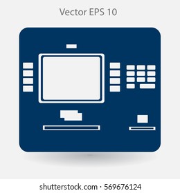 cash dispenser flat icon vector illustration