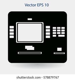 cash dispenser flat icon vector illustration
