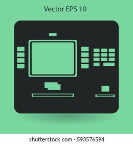 cash dispenser flat icon vector illustration