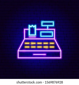 Cash Dispenser Neon Sign. Vector Illustration of Business Promotion.
