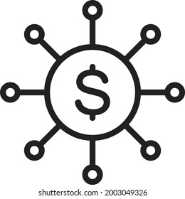 Cash Distribution icon vector image. Can also be used for Physical Fitness. Suitable for mobile apps, web apps and print media.