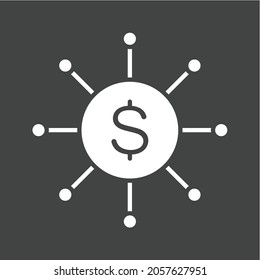 Symbol für Bargeldverteilung, Vektorbild. Kann auch für körperliche Fitness eingesetzt werden. Geeignet für mobile Apps, Web-Apps und Printmedien.