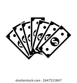 Bargeld Dollar Banknoten Stapel Symbol, Papier Geld Symbol, Vereinigte Staaten Rechnungen Piktogramm