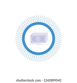 Cash, dollar, finance, funds, money Glyph Icon. Vector isolated illustration