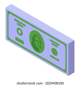 Cash dollar icon isometric vector. Money paper. Bank stack