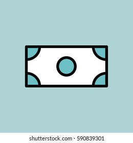 cash, dollar, money icon on blue background