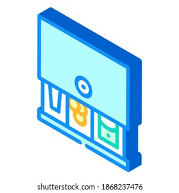 Bargeldschublader isometrische Icon Vektorgrafik. Schild für Geldschublade. einzelne Symbolillustration