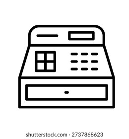 Cash Drawer Outline Icon Vector Illustration