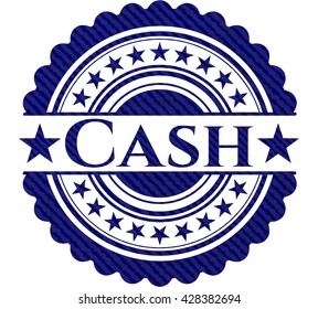Emblema de caja con fondo jean