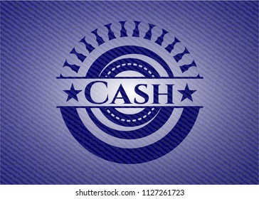 Cash emblem with jean texture