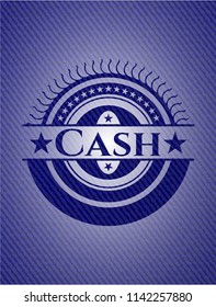 Cash emblem with jean texture