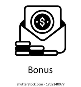 Cash Envelope Icon Filled Design Of Bonus 