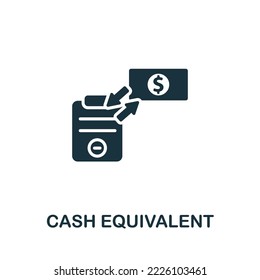 Cash Equivalent icon. Monochrome simple Investments icon for templates, web design and infographics